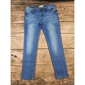 Encore Women's Jr 15 Blue Skinny Jeans Stretch Denim Stone Wash EUC